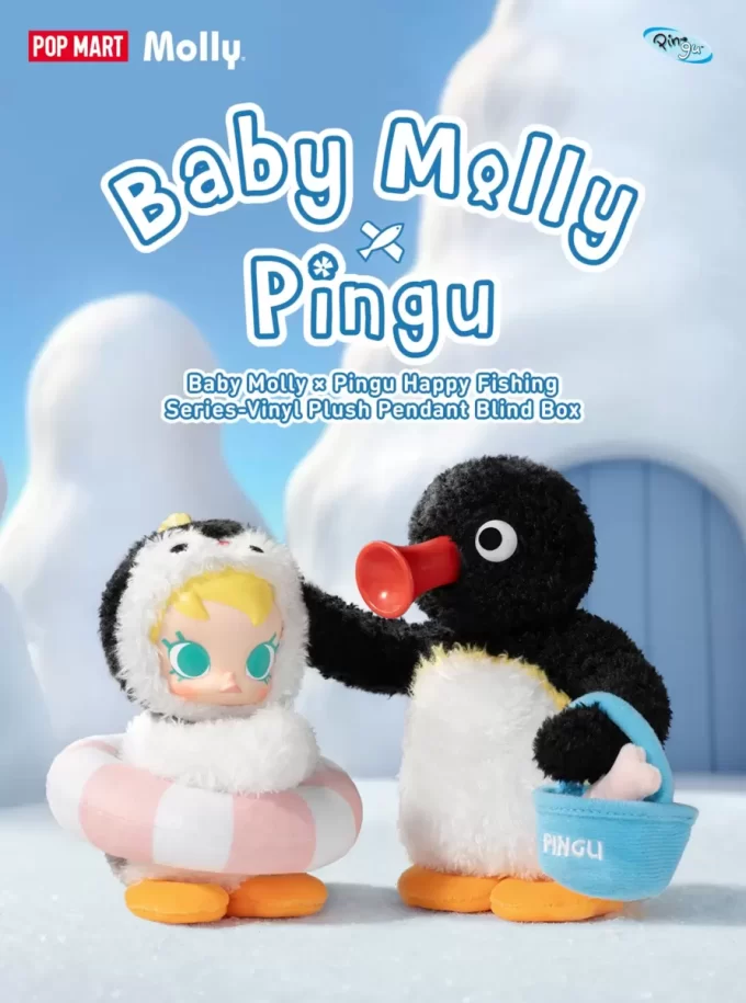 Baby Molly × Pingu Happy Fishing Serie – Vinyl Plüsch Anhänger Blind Box