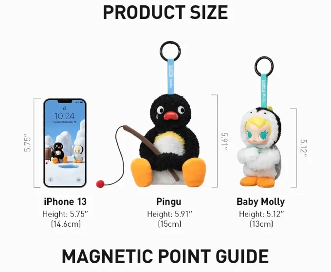 Baby Molly × Pingu Happy Fishing Serie – Vinyl Plüsch Anhänger Blind Box