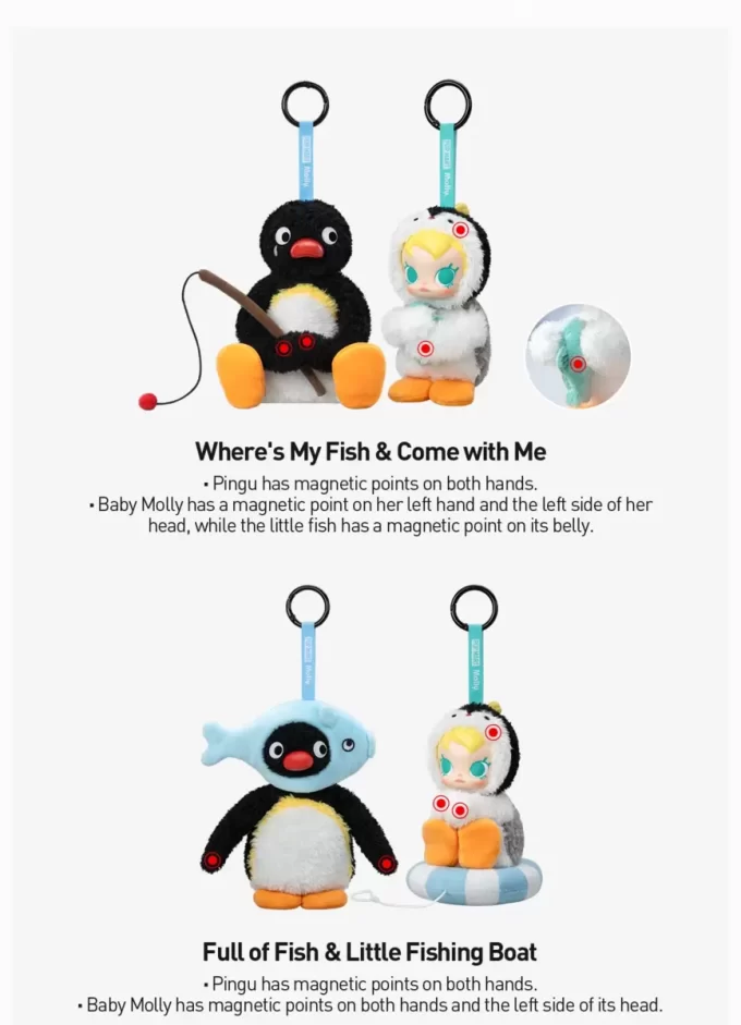 Baby Molly × Pingu Happy Fishing Serie – Vinyl Plüsch Anhänger Blind Box