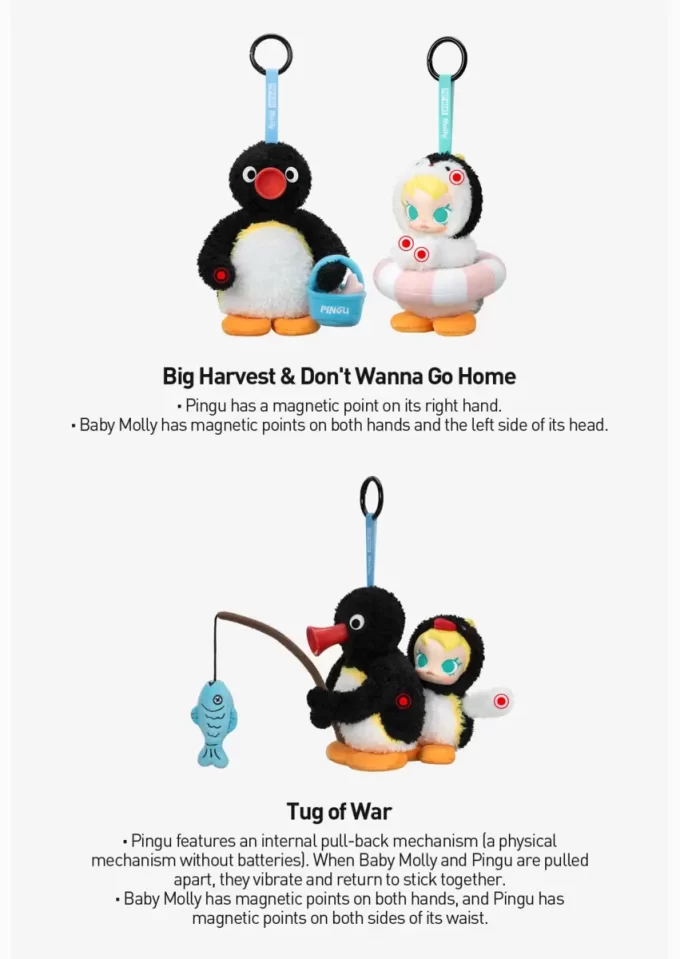 Baby Molly × Pingu Happy Fishing Serie – Vinyl Plüsch Anhänger Blind Box