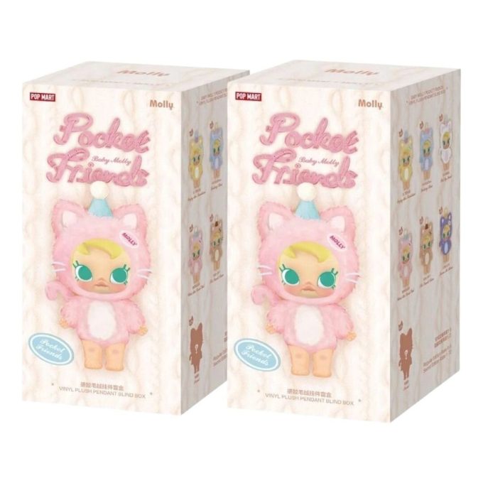 Baby Molly Pocket Friends Vinyl-Plüschanhänger, versiegelte Hülle (2 Blindboxen)