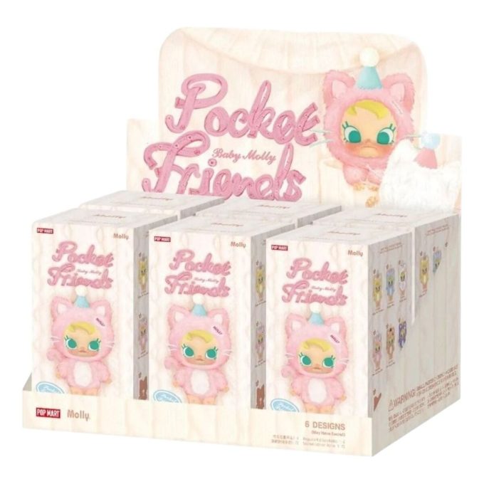 Baby Molly Pocket Friends Vinyl-Plüschanhänger, versiegelte Schachtel (6 Blindboxen)
