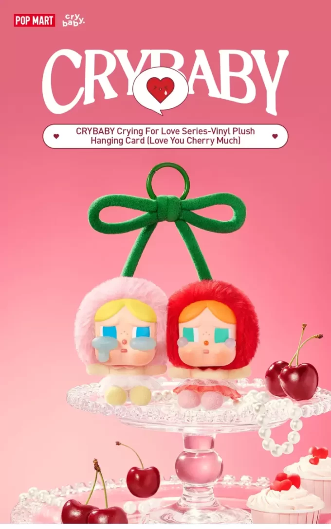 CRYBABY Crying For Love-Serie – Vinyl-Plüsch-Hängekarte (Love You Cherry Much)