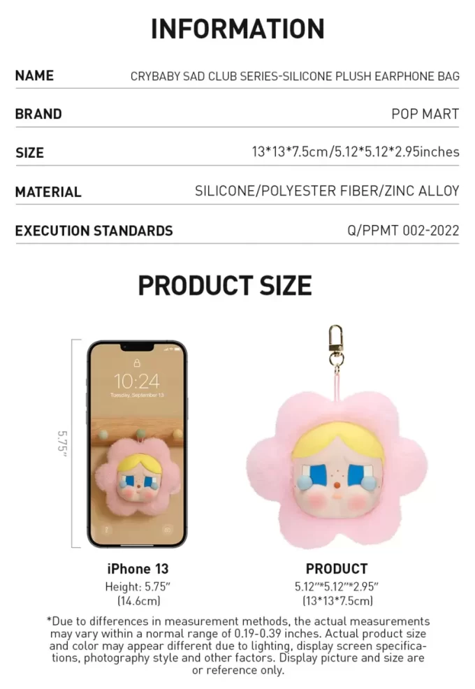 CRYBABY Sad Club Series – Silikon-Plüsch-Kopfhörertasche
