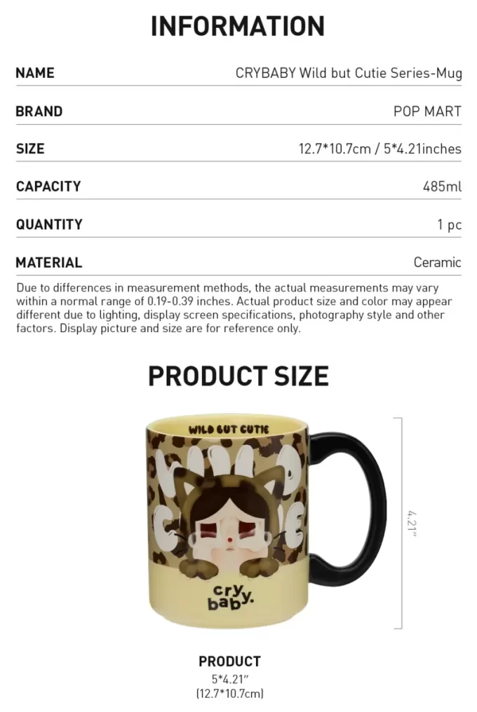 CRYBABY Wild But Cutie Serie-Becher Tasse