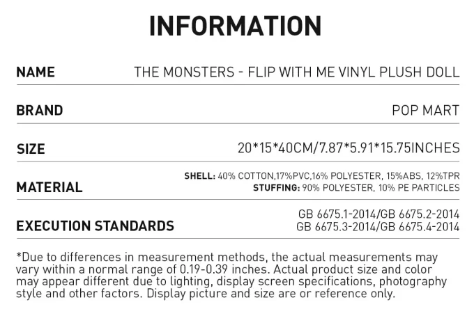 DIE MONSTER – FLIP WITH ME Vinyl-Plüschpuppe