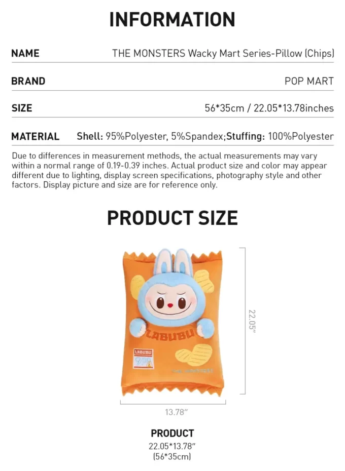 DIE MONSTER Wacky Mart Serie-Kissen (Chips)