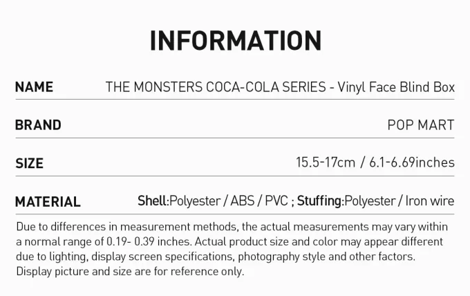 DIE MONSTERS COCA-COLA SERIE – Vinyl Face Blind Box
