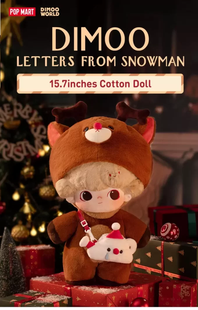 DIMOO Buchstaben aus der Schneemann-Serie – 15,7 Zoll Baumwollpuppe