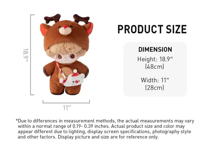 DIMOO Buchstaben aus der Schneemann-Serie – 15,7 Zoll Baumwollpuppe