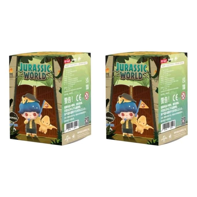 Dimoo Jurassic World Figuren, versiegelter Koffer (2 Blindboxen)