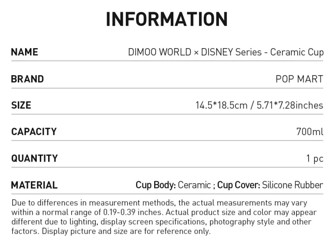 DIMOO WORLD × DISNEY Serie – Keramiktasse