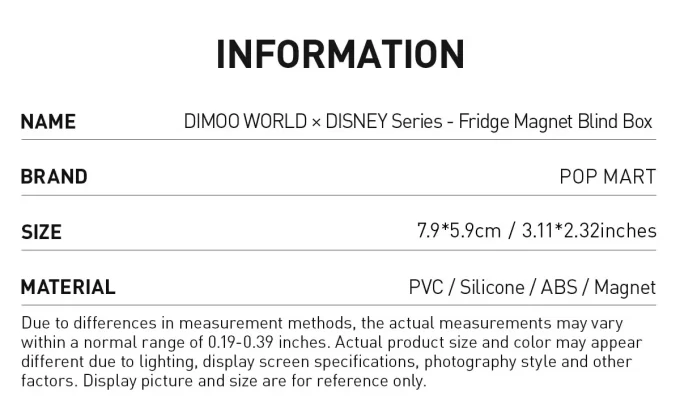 DIMOO WORLD × DISNEY Serie – Kühlschrankmagnet-Blindbox