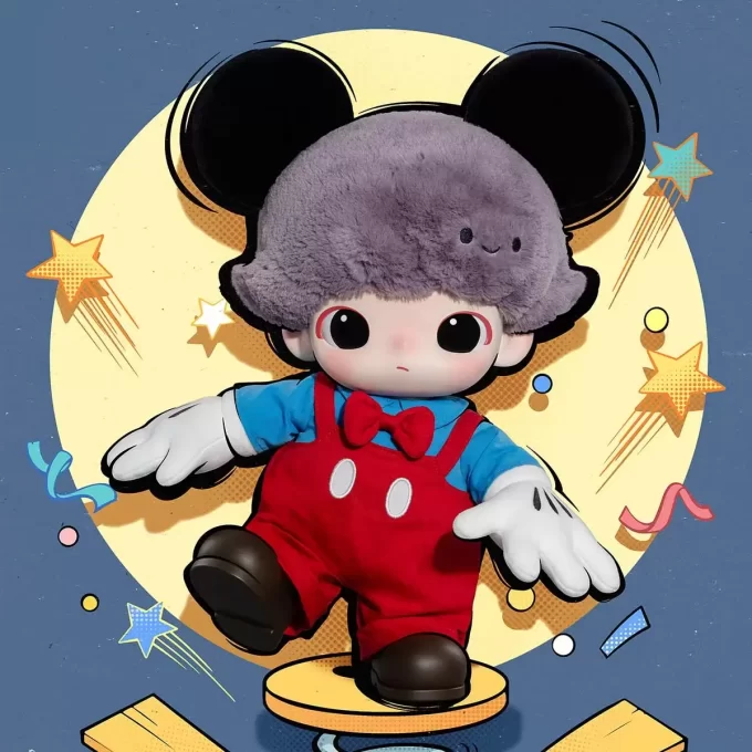 DIMOO WORLD × DISNEY Serie – Mickey Vinyl-Plüschtasche