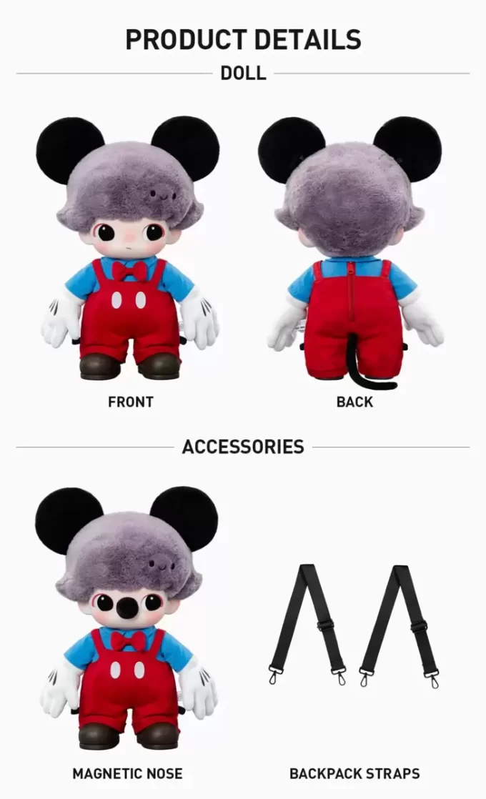 DIMOO WORLD × DISNEY Serie – Mickey Vinyl-Plüschtasche