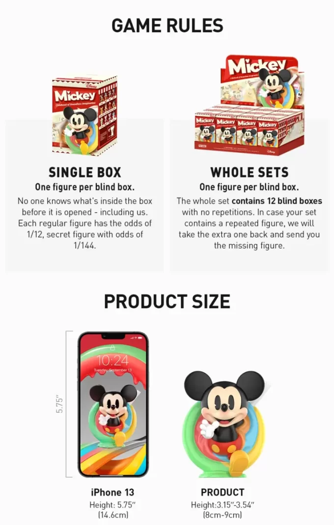 Disney Mickey Figuren aus der Kindheit der grenzenlosen Fantasie-Serie
