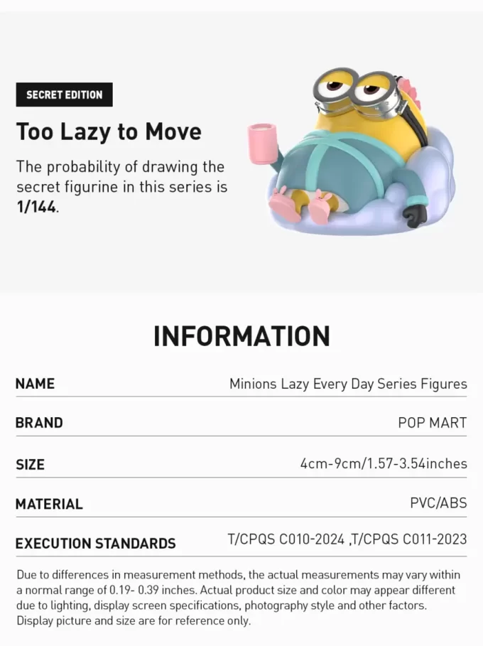Figuren der Minions Lazy Every Day-Serie