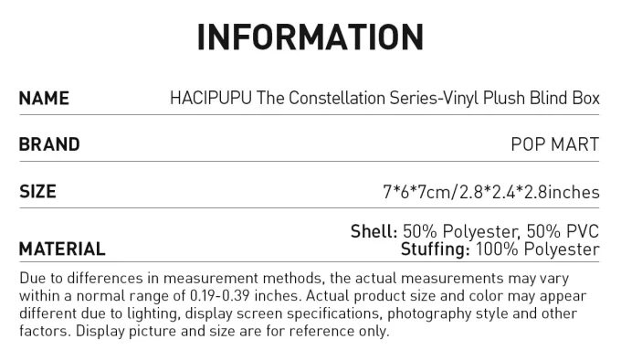 HACIPUPU The Constellation Series – Vinyl-Plüsch-Blindbox