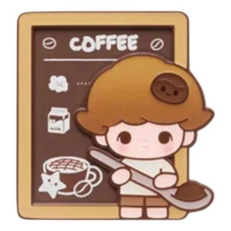 Kühlschrankmagnet der Pop Bean Coffee Factory „Dimoo Freshly Hand Ground“