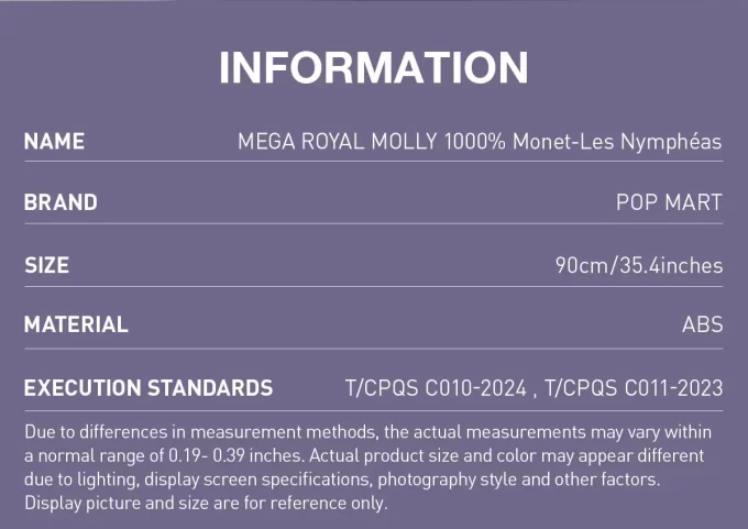 MEGA ROYAL MOLLY 1000 % Monet-Les Nymphéas