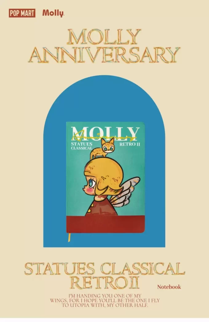 MOLLY Jubiläumsstatuen Klassisches Retro 2er-Serie-Notizbuch