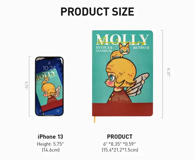 MOLLY Jubiläumsstatuen Klassisches Retro 2er-Serie-Notizbuch