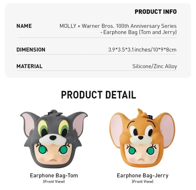 MOLLY X Warner Bros. 100. Jubiläumsserie – Kopfhörertasche (Tom und Jerry)