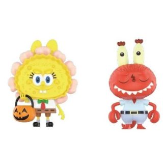 Pop Mart x Spongebob Die Monster Labubu „Jack O Lantern und Mr. Krabs x Zimomo“