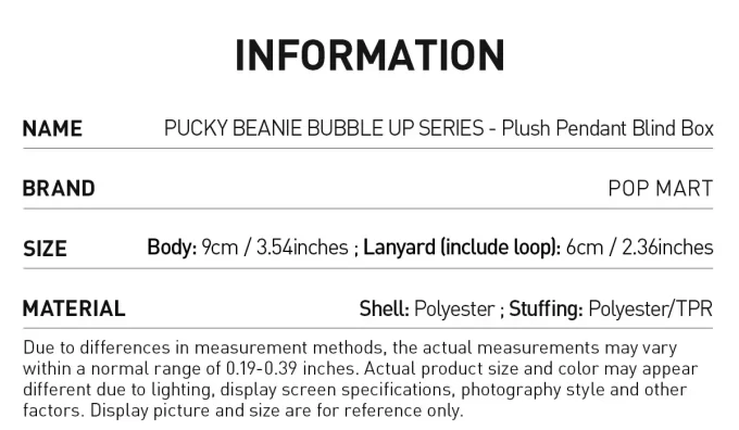 PUCKY BEANIE BUBBLE UP SERIES – Plüschanhänger-Blindbox