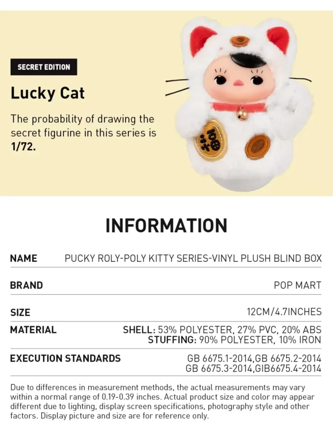 PUCKY Roly-Poly Kitty Serie – Vinyl Plüsch Blind Box