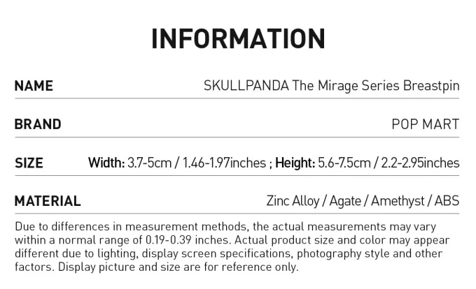SKULLPANDA Die Mirage Series Brustnadel