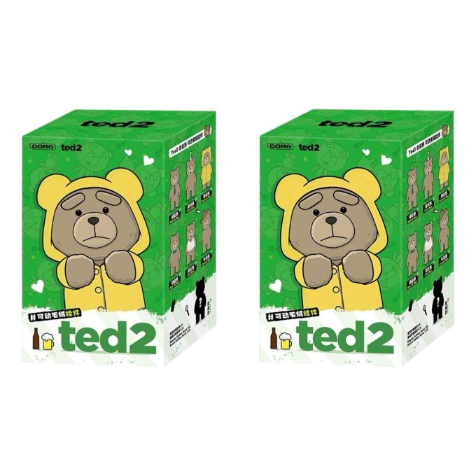 Ted2 Teddybär Action Plüschanhänger, versiegelte Hülle (2 Blindboxen)