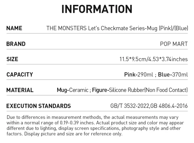 THE MONSTERS Let’s Checkmate Series-Tasse
