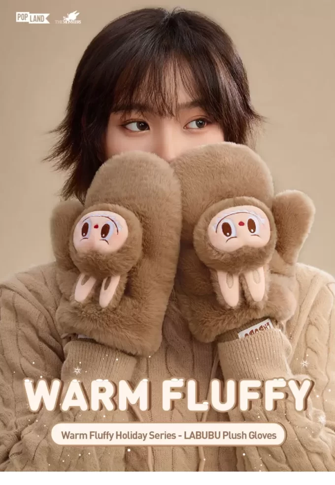 Warme, flauschige Weihnachtsserie – LABUBU Plüschhandschuhe