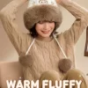 Warme, flauschige Weihnachtsserie – LABUBU Plüschmütze