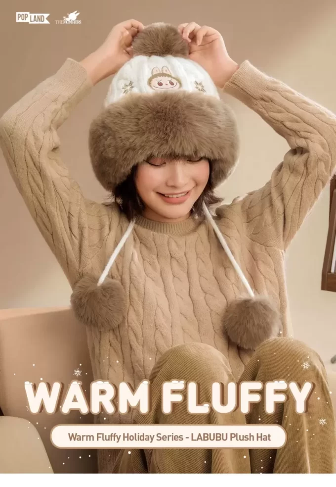 Warme, flauschige Weihnachtsserie – LABUBU Plüschmütze