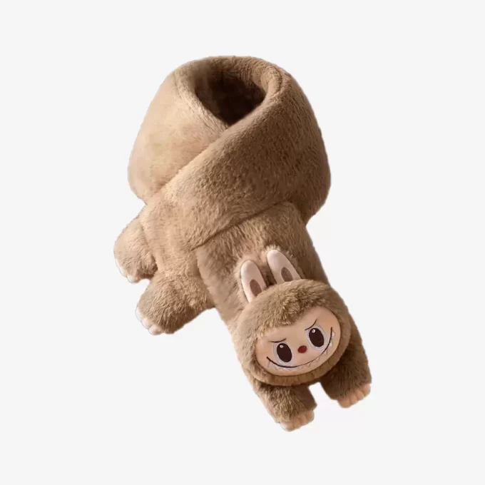 Warmer, flauschiger Weihnachtsschal aus der LABUBU-Plüschserie