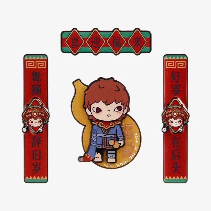 Wealthy Snakes Neujahrsfeier-Serie – Mini-Kühlschrankmagnet-Blindbox mit Frühlingspaaren